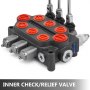 VEVOR 3 Spool 25 GPM Hydraulic Valve Motors Tractors loaders SAE Ports