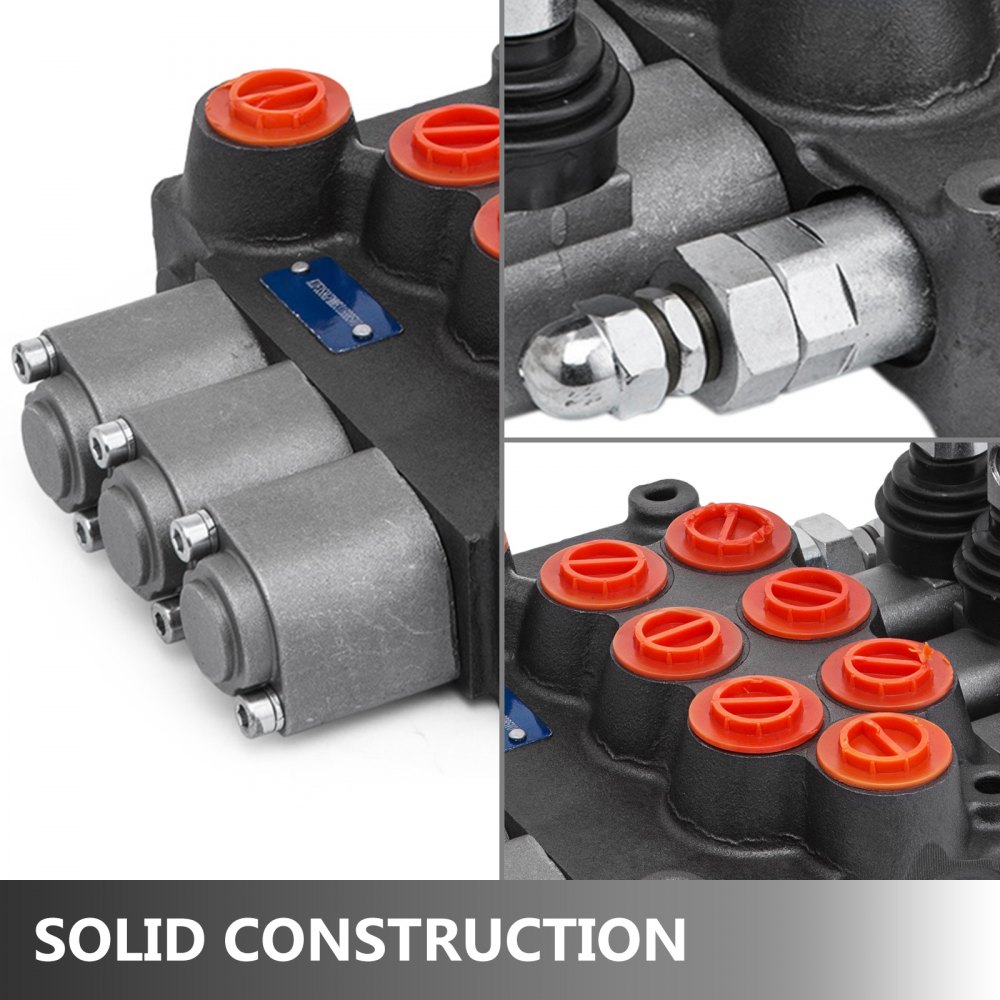 3 SPOOL HYDRAULIC VALVE MB31BBB5C1 8 GPM 3500 PSI #8 SAE PORTS