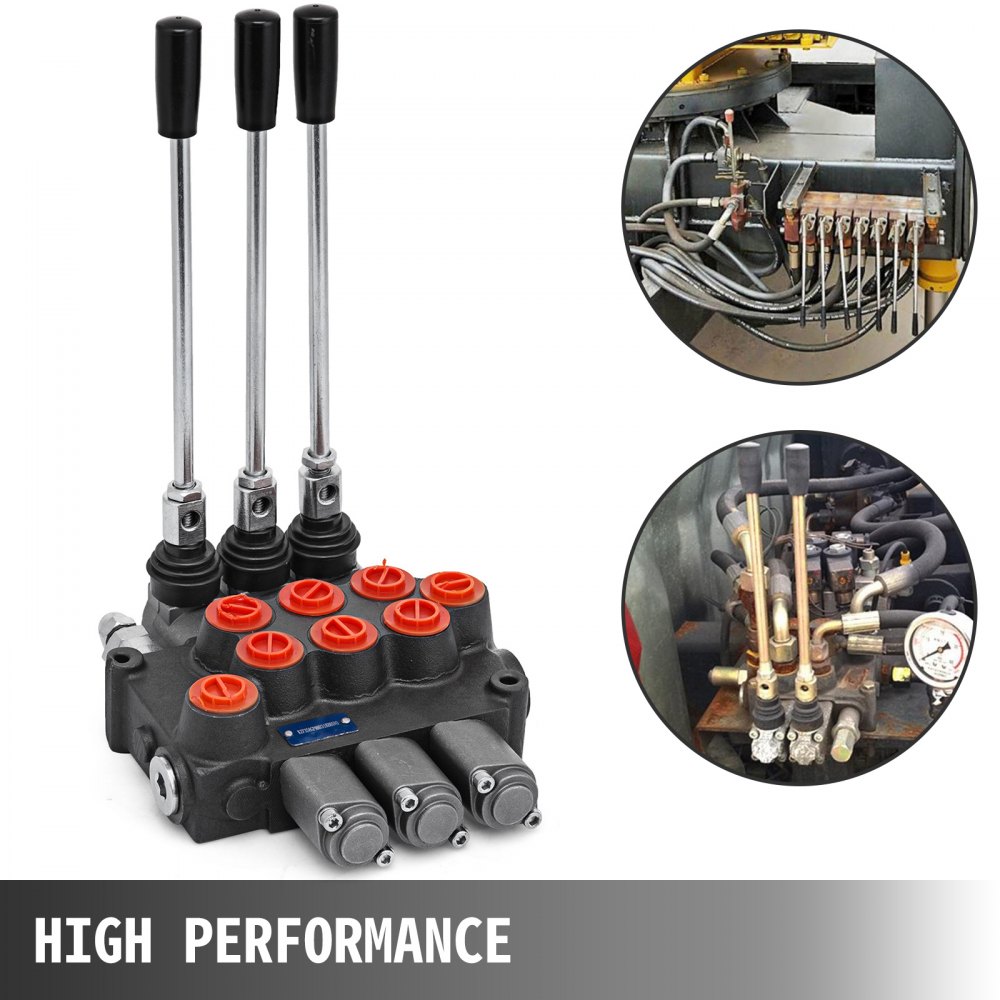 3 SPOOL HYDRAULIC VALVE MB31BBB5C1 8 GPM 3500 PSI #8 SAE PORTS