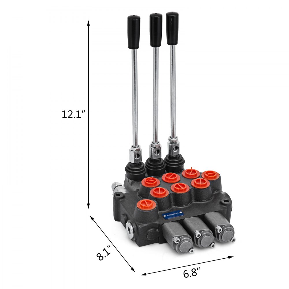 3 SPOOL HYDRAULIC VALVE MB31BBB5C1 8 GPM 3500 PSI #8 SAE PORTS