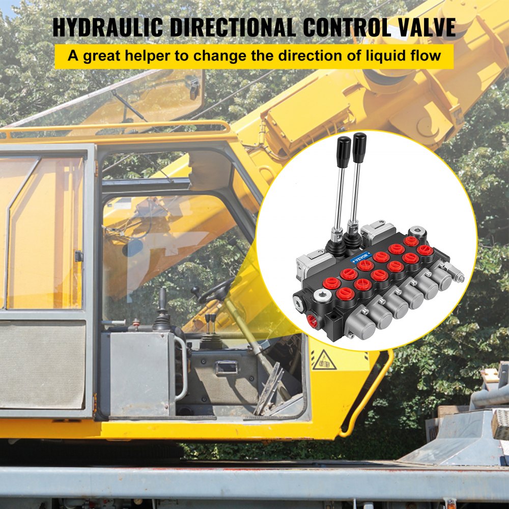 VEVOR Hydraulic Directional Control Valve, 6 Spool Hydraulic Spool
