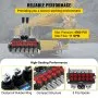 VEVOR Hydraulic Directional Control Valve, 6 Spool Hydraulic Spool Valve, 11 GPM Hydraulic Loader Valve, 4500 PSI Directional Control Valve, Hydraulic Valves and Controls for Tractors Loaders Tanks