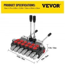 VEVOR Hydraulic Directional Control Valve, 6 Spool Hydraulic Spool Valve, 11 GPM Hydraulic Loader Valve, 4500 PSI Directional Control Valve, Hydraulic Valves and Controls for Tractors Loaders Tanks