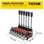 VEVOR Hydraulic Directional Control Valve, 6 Spool Hydraulic Spool Valve, 11 GPM Hydraulic Loader Valve, 3600 PSI Directional Control Valve, Hydraulic Valves And Controls For Tractors Loaders Tanks