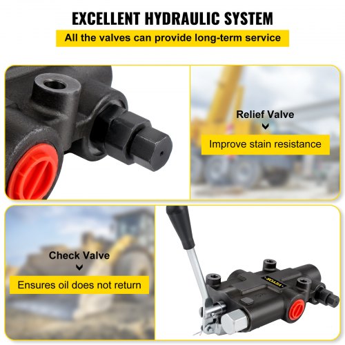 VEVOR Hydraulic Directional Control Valve, 1 Spool Hydraulic Spool Valve, 21 GPM Hydraulic Loader Valve, 4300 PSI Directional Control Valve, Hydraulic Valves And Controls For Tractors Loaders Tanks