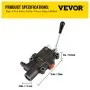VEVOR Hydraulic Directional Control Valve, 1 Spool Hydraulic Spool Valve, 21 GPM Hydraulic Loader Valve, 3625 PSI Directional Control Valve, Hydraulic Valves And Controls For Tractors Loaders Tanks