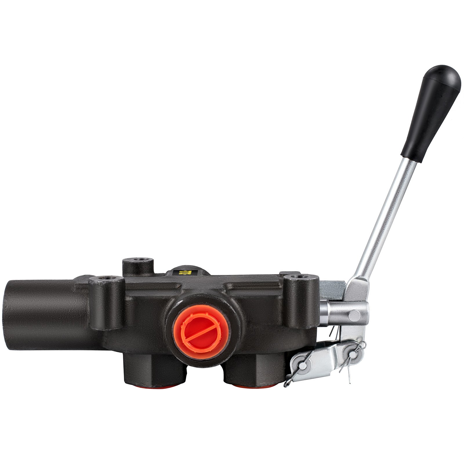 VEVOR hydraulic control valve with single handle and black/orange ports