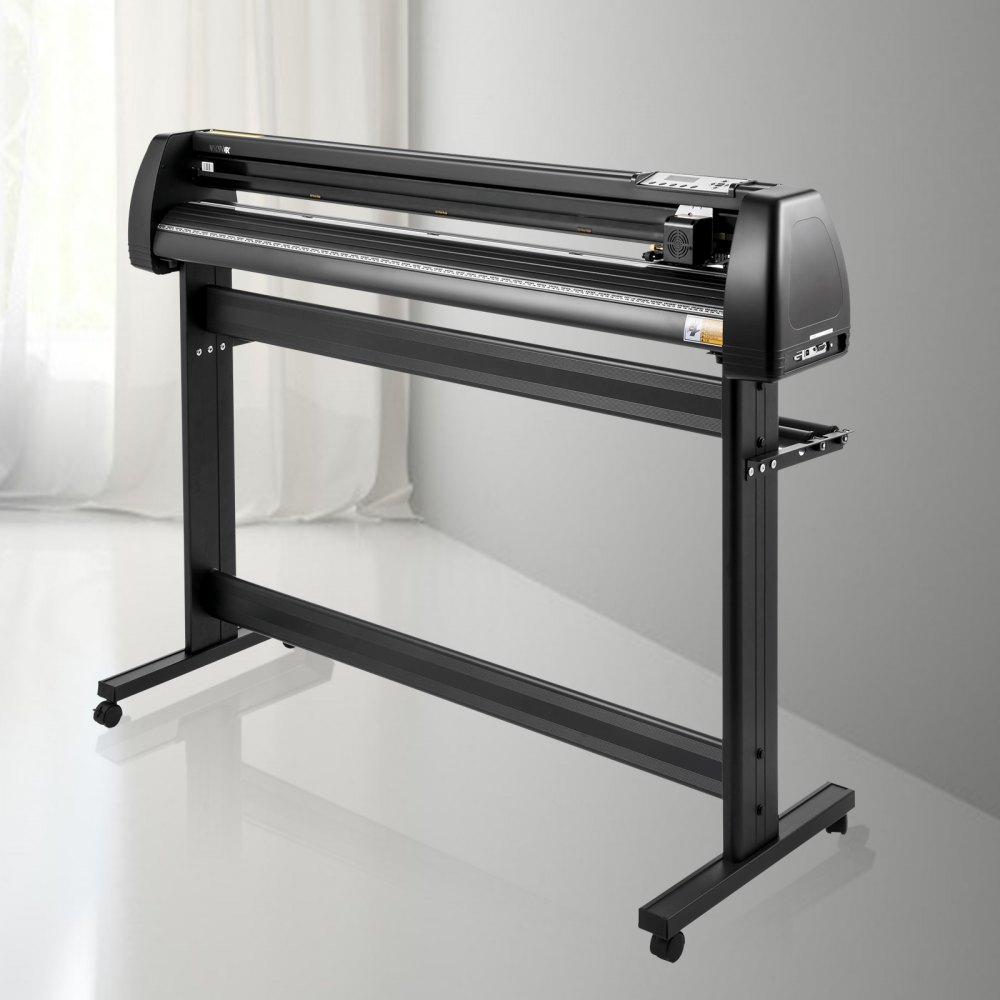 VEVOR Vinyl Cutter Machine, 53in / 1350mm, LED Plotter Printer, Precise Manual Positioning, Softwares Support MAC and Windows Systems, Adjustable Force and Speed, Floor Stand for Making Sign Label
