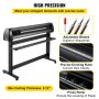 VEVOR Vinyl Cutter Machine, 53in / 1350mm, LED Plotter Printer, Precise Manual Positioning, Softwares Support MAC and Windows Systems, Adjustable Force and Speed, Floor Stand for Making Sign Label