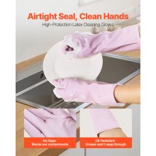 Guantes de limpieza reutilizables, 2 pares, guantes para lavavajillas domésticos, antideslizantes, grandes