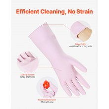 Guantes de limpieza reutilizables, 2 pares, guantes para lavavajillas domésticos, antideslizantes, grandes