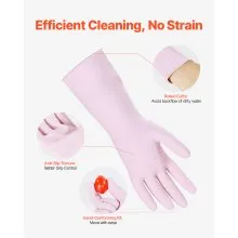 Reusable Cleaning Gloves 2 Pairs Household Dishwashing Gloves Non-Slip Large