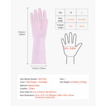Guantes de limpieza reutilizables, 2 pares, guantes para lavavajillas domésticos, antideslizantes, grandes