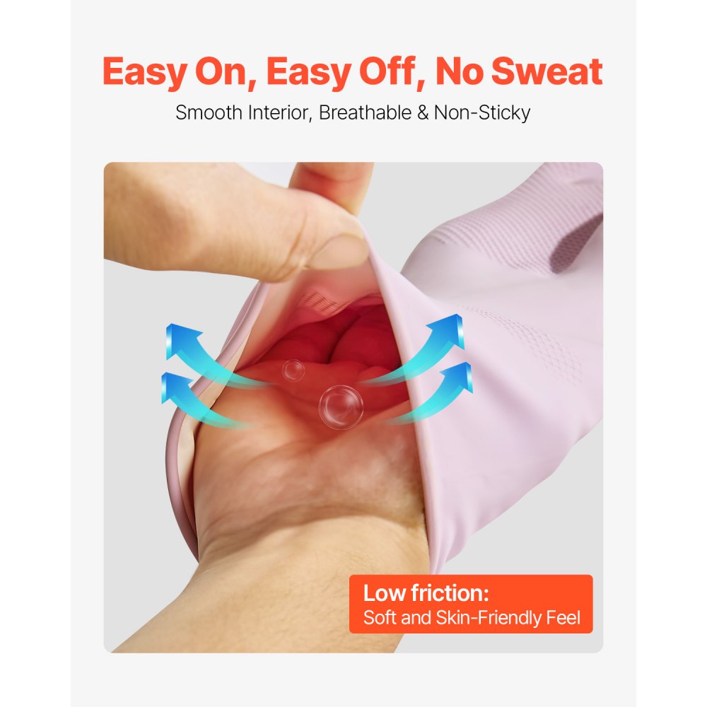 VEVOR Reusable Dishwashing Gloves, 2 Pairs Colorful Reusable Household Kitchen Cleaning Gloves for Washing Dishes and Cleaning Tasks, Flexible Long-lasting and Non-Slip, Medium, Pink + Purple