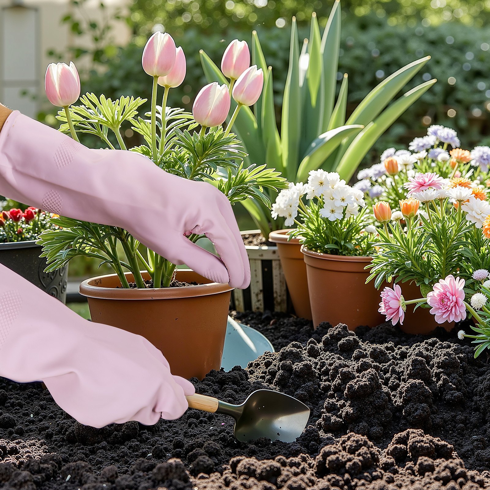 VEVOR Reusable Dishwashing Gloves, 2 Pairs Colorful Reusable Household Kitchen Cleaning Gloves for Washing Dishes and Cleaning Tasks, Flexible Long-lasting and Non-Slip, Medium, Pink + Purple