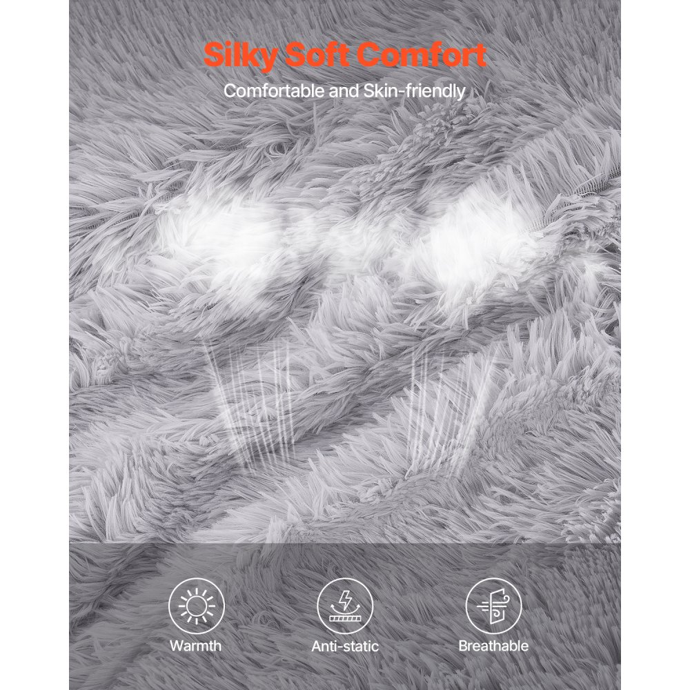 VEVOR Bean Bag Bed Chair, Convertible Chair from BeanBag to Lounge or Mattress, Gaint Bean Bag Chair Bed with Washable Cover for Adults, Fluffy Plush, Foam Filling and Side Pocket, Grey(Full Size)