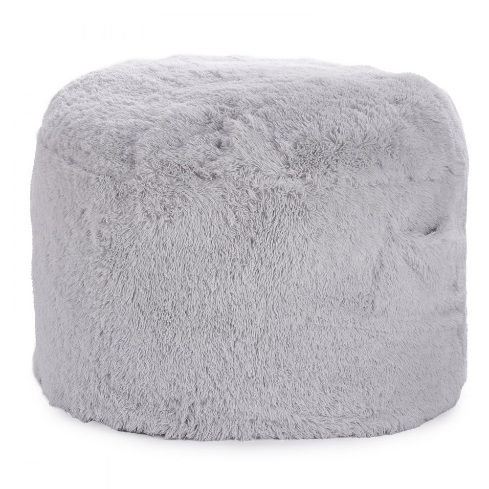 VEVOR Bean Bag Bed Chair, Convertible Chair from BeanBag to Lounge or Mattress, Gaint Bean Bag Chair Bed with Washable Cover for Adults, Fluffy Plush, Foam Filling and Side Pocket, Grey(Queen Size)