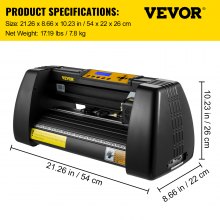 VEVOR Vinyl Cutter Plotter Machine 14” Signmaster Software Sign Making Machine 720mm Paper Feed Vinyl Cutter Plotter with Stand (14” 375mm)