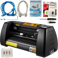 VEVOR Vinyl Cutter Plotter Machine 14” Signmaster Software Sign Making Machine 720mm Paper Feed Vinyl Cutter Plotter with Stand (14” 375mm)