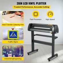 Máquina plotter cortadora de vinil VEVOR 28 "Sinmaster Software Sign Making Machine 720mm Alimentação de papel Plotter cortador de vinil com suporte (28" 720mm)