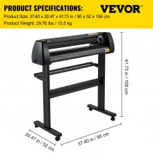 VEVOR Vinyl Cutter Plotter Machine 28” Signmaster Software Stroj na výrobu cedulí 720 mm Vinylová řezačka Plotter se stojanem (28” 720 mm)