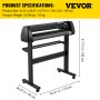 VEVOR Vinyl Cutter Plotter Machine 34” Signmaster Software Stroj na výrobu cedulí 870mm Vinyl Cutter plotter s podavačem papíru se stojanem (34” 870 mm)