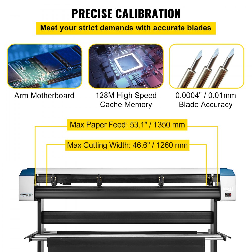 VEVOR 53-Inch Automatic Contour Vinyl Cutter Plotter Force & Speed Adjustable Sign Cutting With Floor Stand & Signmaster Software