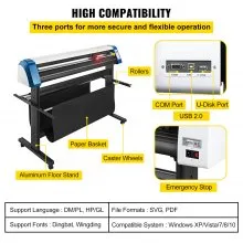 VEVOR Vinyl Cutter 53 Inch Plotter Machine Automatic Paper Feed Vinyl Cutter Plotter Speed Adjustable Sign Cutting with Floor Stand Signmaster Software