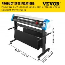 VEVOR Vinyl Cutter 53 Inch Plotter Machine Automatic Paper Feed Vinyl Cutter Plotter Speed Adjustable Sign Cutting with Floor Stand Signmaster Software