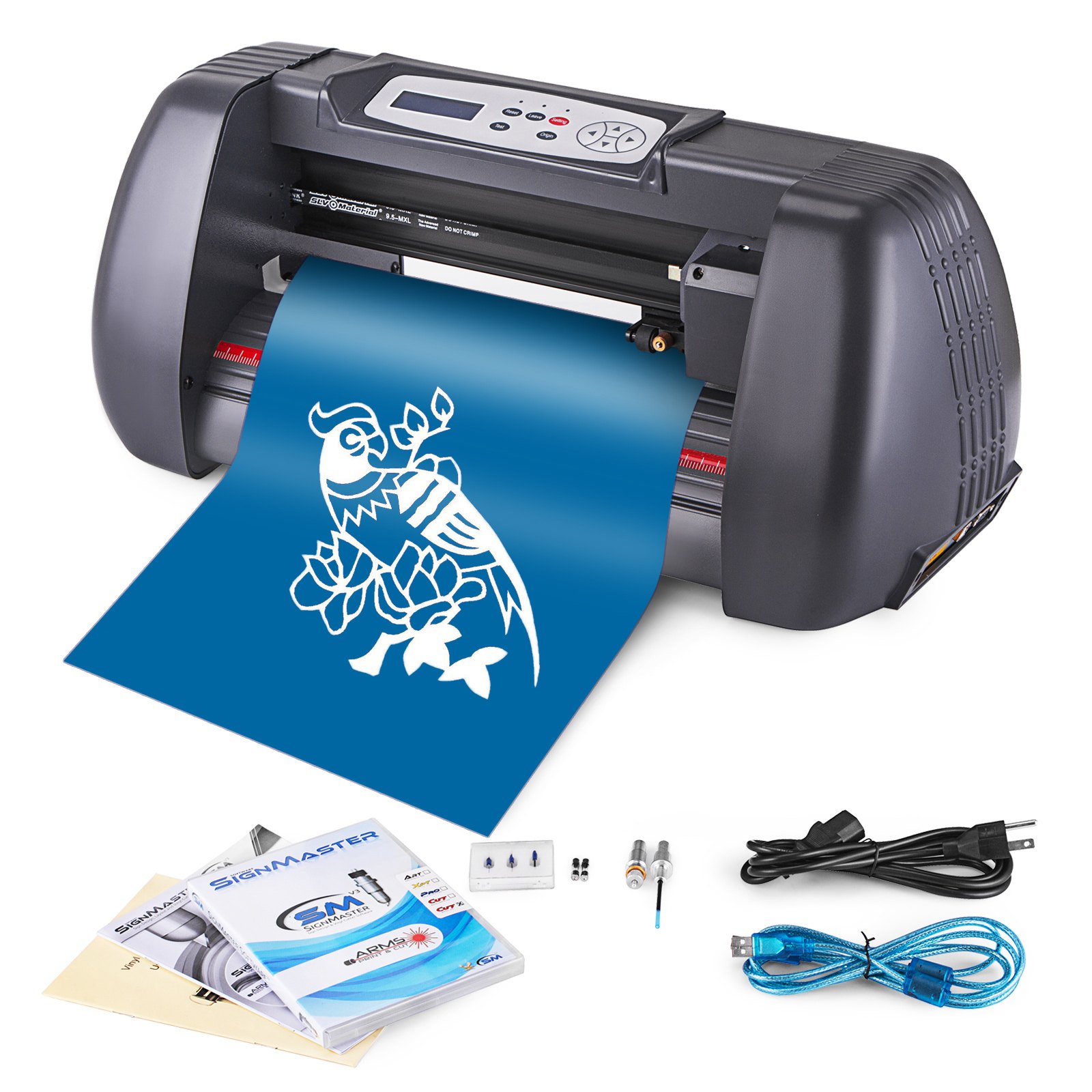 14 Inch Vinyl Cutter Machine Vinly Sign Cutting Plotter Starter Bundle Kit Software