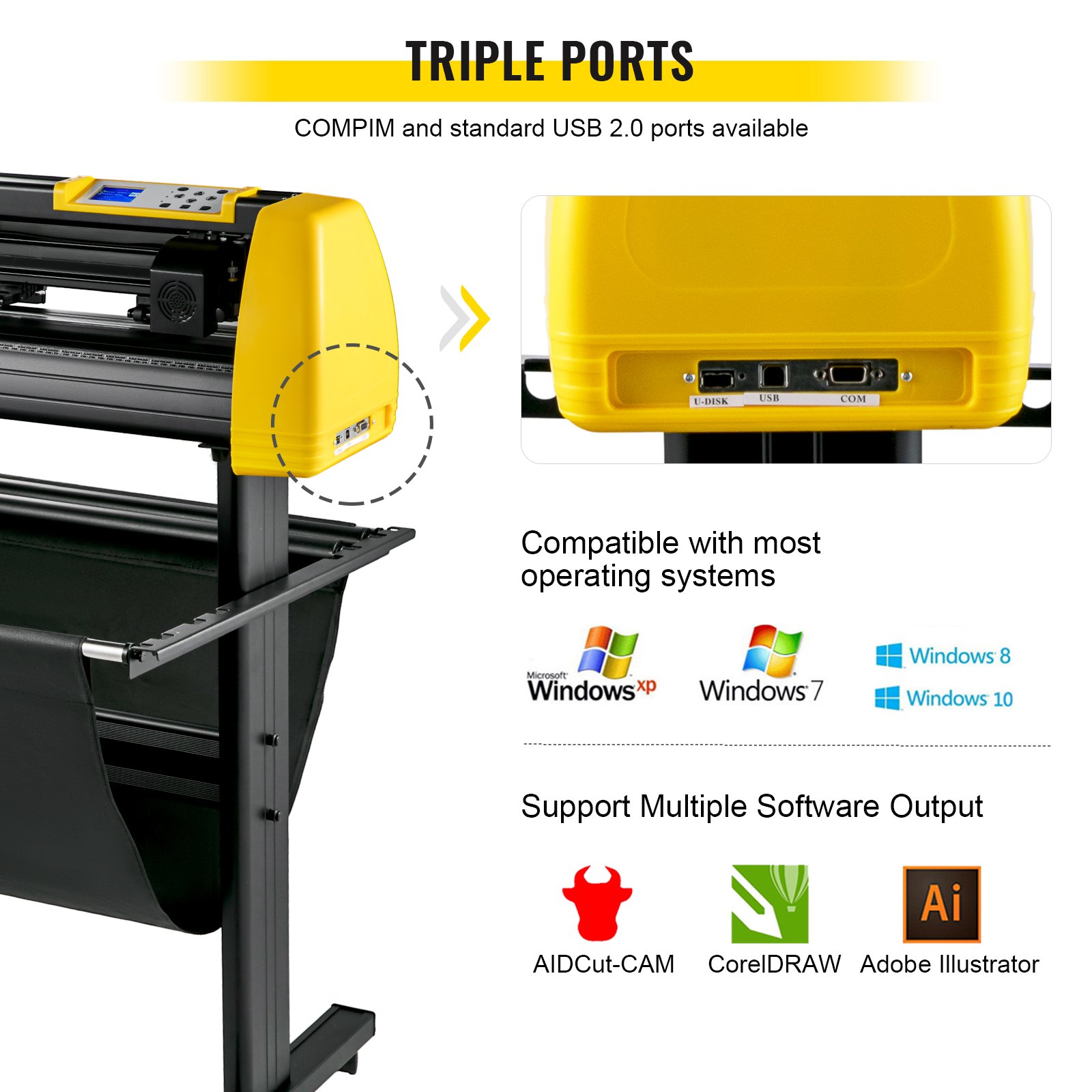 Vevor Vinyl Cutter Machinecutting Plotter 720mm Plotter Printer Vinyl Cutting