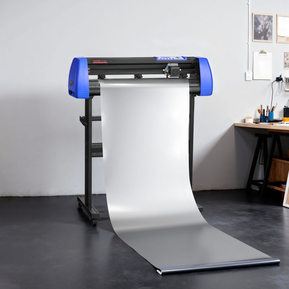 VEVOR Vinyl Cutter, 28" Vinyl Cutter Machine with 20 Blades, Maximum Paper Feed 720mm Vinyl Plotter Cutter Machine with Sturdy Floor Stand Adjustable Force and Speed for Sign Making
