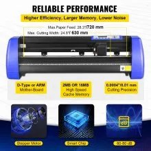 VEVOR Vinyl Cutter, 28" Vinyl Cutter Machine with 20 Blades, Maximum Paper Feed 720mm Vinyl Plotter Cutter Machine with Sturdy Floor Stand Adjustable Force and Speed for Sign Making