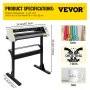 VEVOR Vinyl Cutter Machine, 28 Inch Paper Feed?Cutting Plotter Bundle, Adjustable Force & Speed Vinyl Printer, LCD Display Windows Compatible Sign Making kit w/Signmaster, Sturdy Stand, 3Blades, White