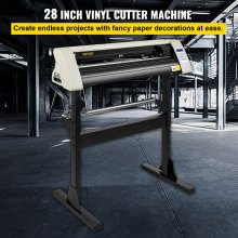Cortador de vinil VEVOR Máquina cortadora de vinil de 28 polegadas Máquina cortadora de plotter de vinil com alimentação de papel de 720 mm com suporte de piso resistente para cortar papel branco