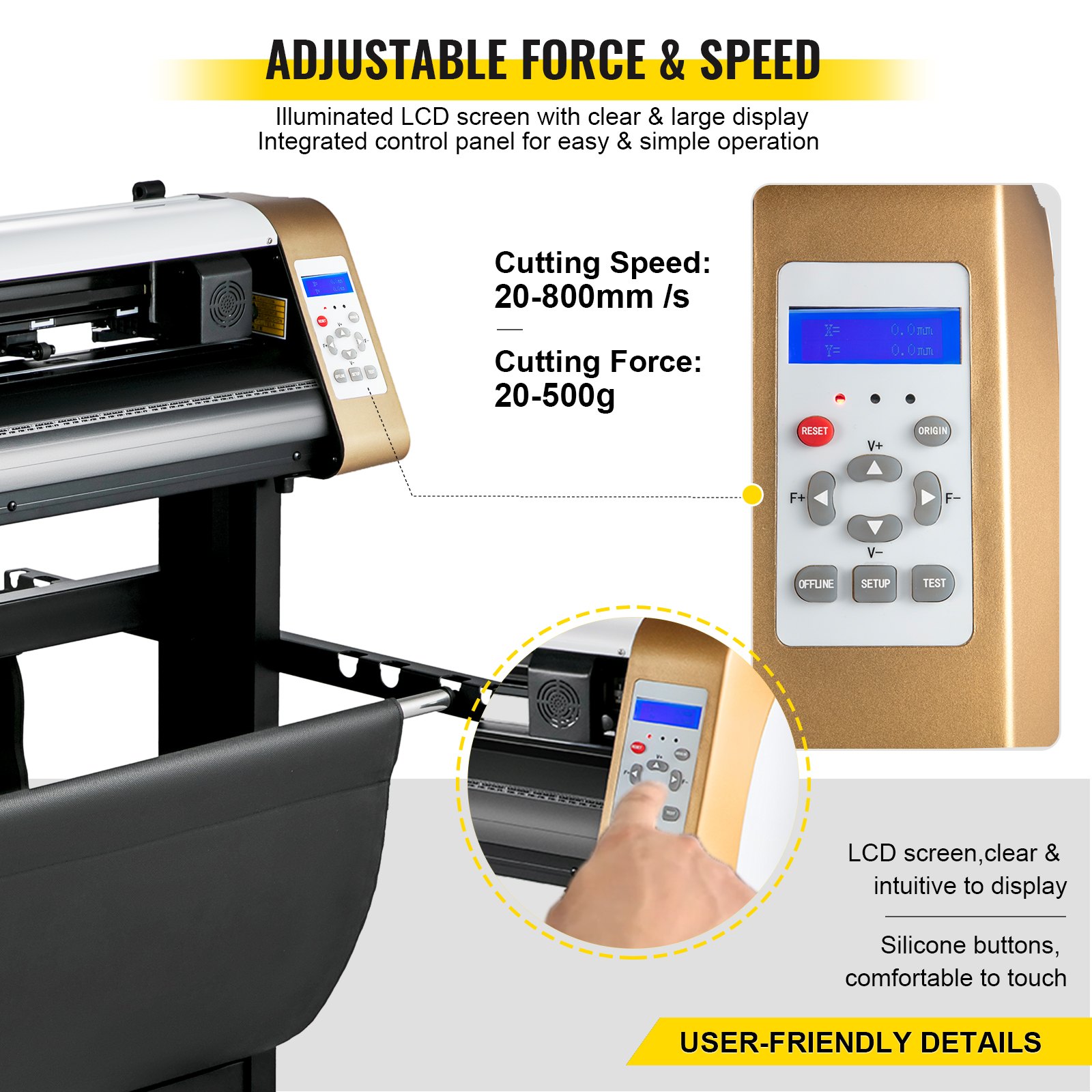 VEVOR Vinyl Cutter Cutting Plotter 720mm Plotter Printer Auto Contour for Signs