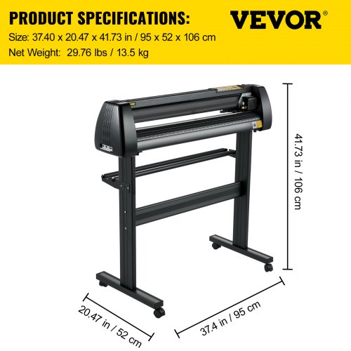 VEVOR Line Free Vinyl Cutter Machine, 720mm Vinyl Printer, 28 inch Plotter Printer U-Disk with Sturdy Floor Stand Vinyl Cutting Machine Adjustable Force Plotter Cutter Machine