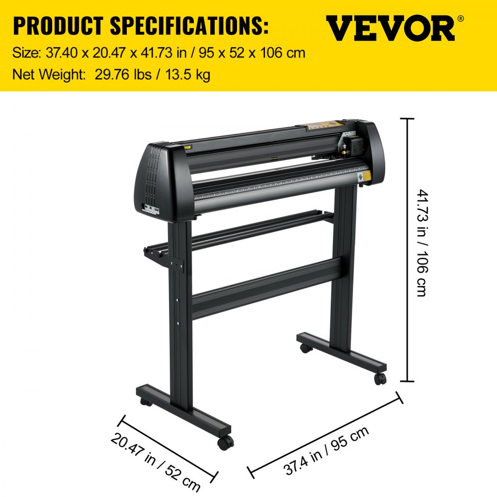 VEVOR Line Free Vinyl Cutter Machine, 720mm Vinyl Printer, 28 inch Plotter Printer U-Disk with Sturdy Floor Stand Vinyl Cutting Machine Adjustable Force Plotter Cutter Machine