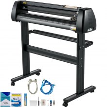 VEVOR Line Free Vinyl Cutter Machine, 720mm Vinyl Printer, 28 inch Plotter Printer U-Disk with Sturdy Floor Stand Vinyl Cutting Machine Adjustable Force Plotter Cutter Machine