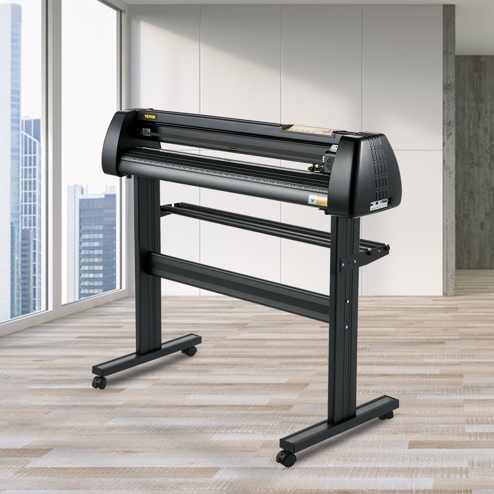 VEVOR Line Free Vinyl Cutter Machine, 720mm Vinyl Printer, 28 inch Plotter Printer U-Disk with Sturdy Floor Stand Vinyl Cutting Machine Adjustable Force Plotter Cutter Machine