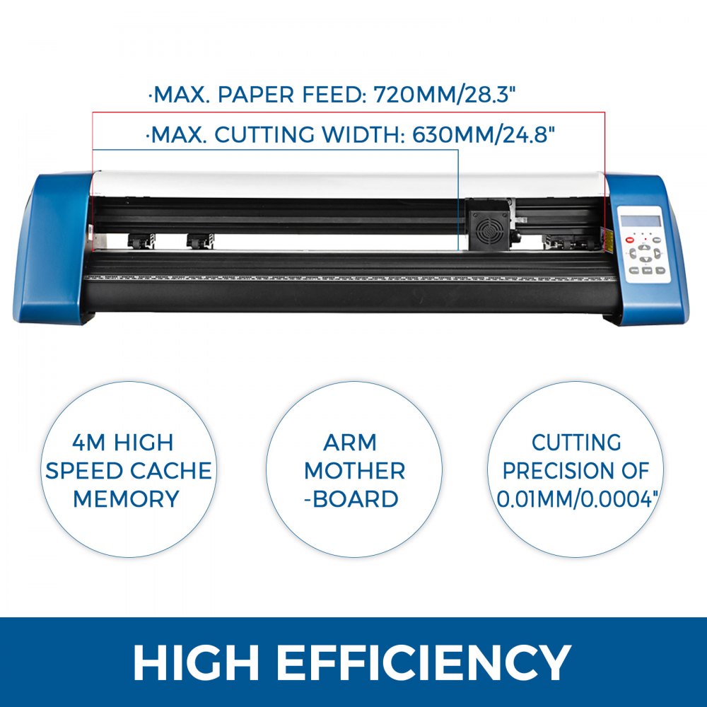 28-Inch Automatic Contour Vinyl Cutter Plotter Force & Speed Adjustable Sign Cutting With Floor Stand & Signmaster Software
