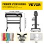 VEVOR 34" vinylkutter/plotter skiltklippemaskin programvare 3 blader LCD-skjerm
