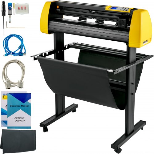 VEVOR Vinyl Cutter Machine, 870mm Cutting Plotter, Automatic Camera Contour Cutting 34 in Plotter Printer with Floor Stand Adjustable Force and Speed for Sign Making Plotter Cutter