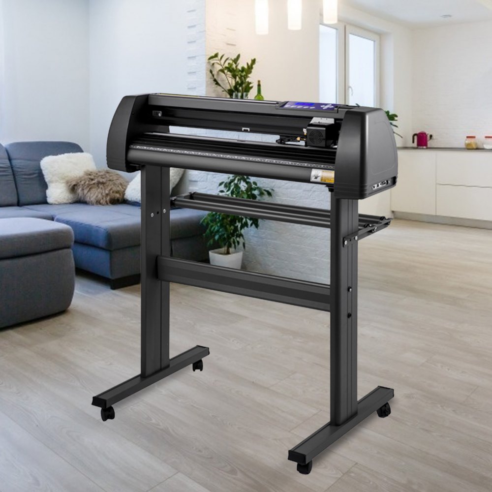 VEVOR Line Free Vinyl Cutter Machine 870mm Vinyl Printer U-Disk Offline Operation, 34 inch Plotter Printer with Sturdy Floor Stand Vinyl Cutting Machine Adjustable Force Plotter Cutter