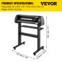 VEVOR Line Free Vinyl Cutter Machine 870mm Vinyl Printer U-Disk Offline Operation, 34 inch Plotter Printer with Sturdy Floor Stand Vinyl Cutting Machine Adjustable Force Plotter Cutter