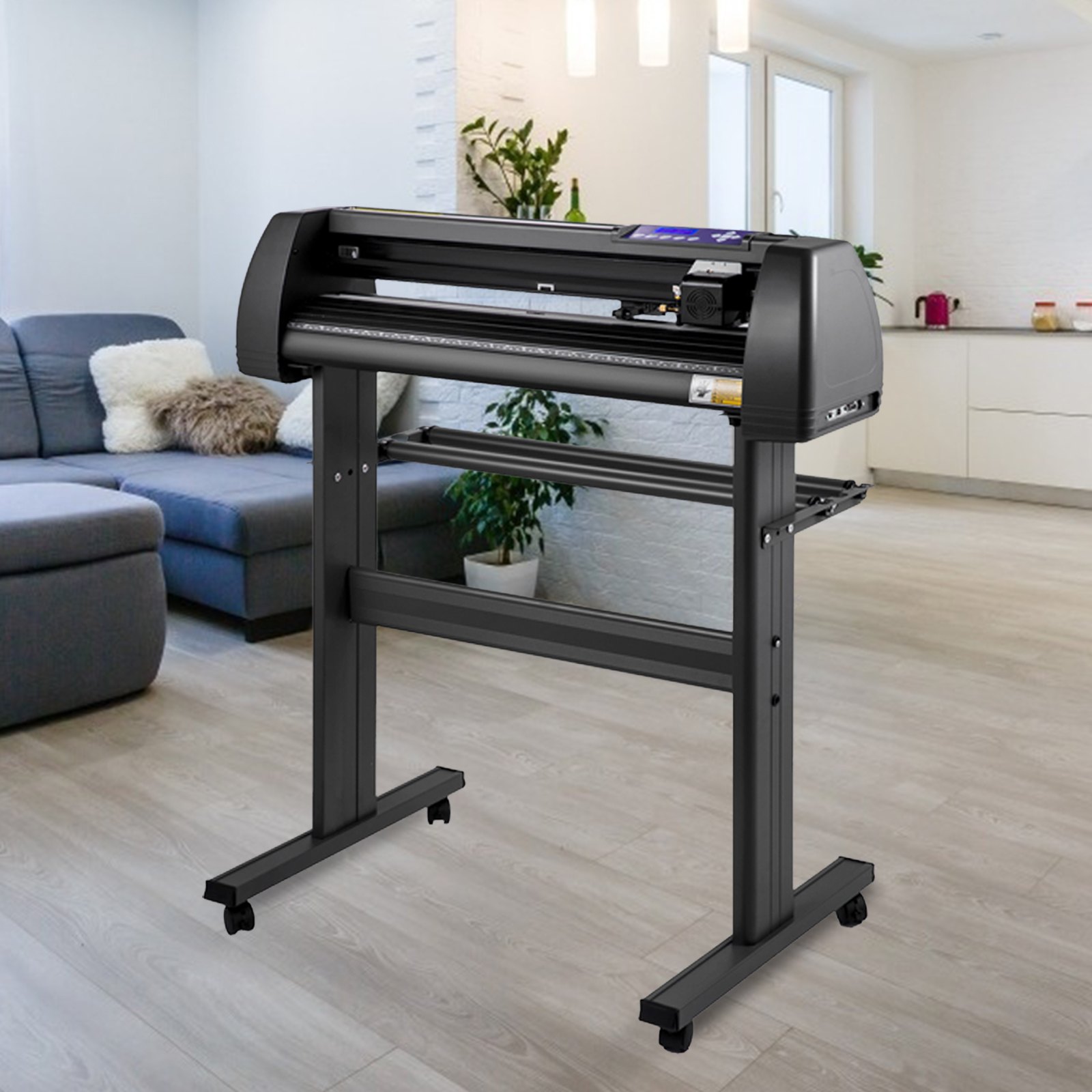 VEVOR Line Free Vinyl Cutter Machine 870mm Vinyl Printer U-Disk Offline Operation, 34 inch Plotter Printer with Sturdy Floor Stand Vinyl Cutting Machine Adjustable Force Plotter Cutter