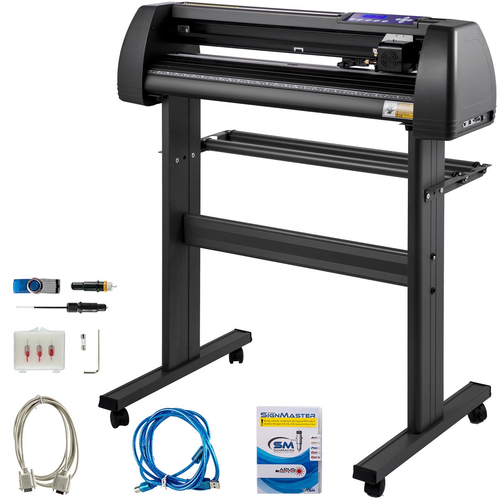 VEVOR Line Free Vinyl Cutter Machine 870mm Vinyl Printer U-Disk Offline Operation, 34 inch Plotter Printer with Sturdy Floor Stand Vinyl Cutting Machine Adjustable Force Plotter Cutter