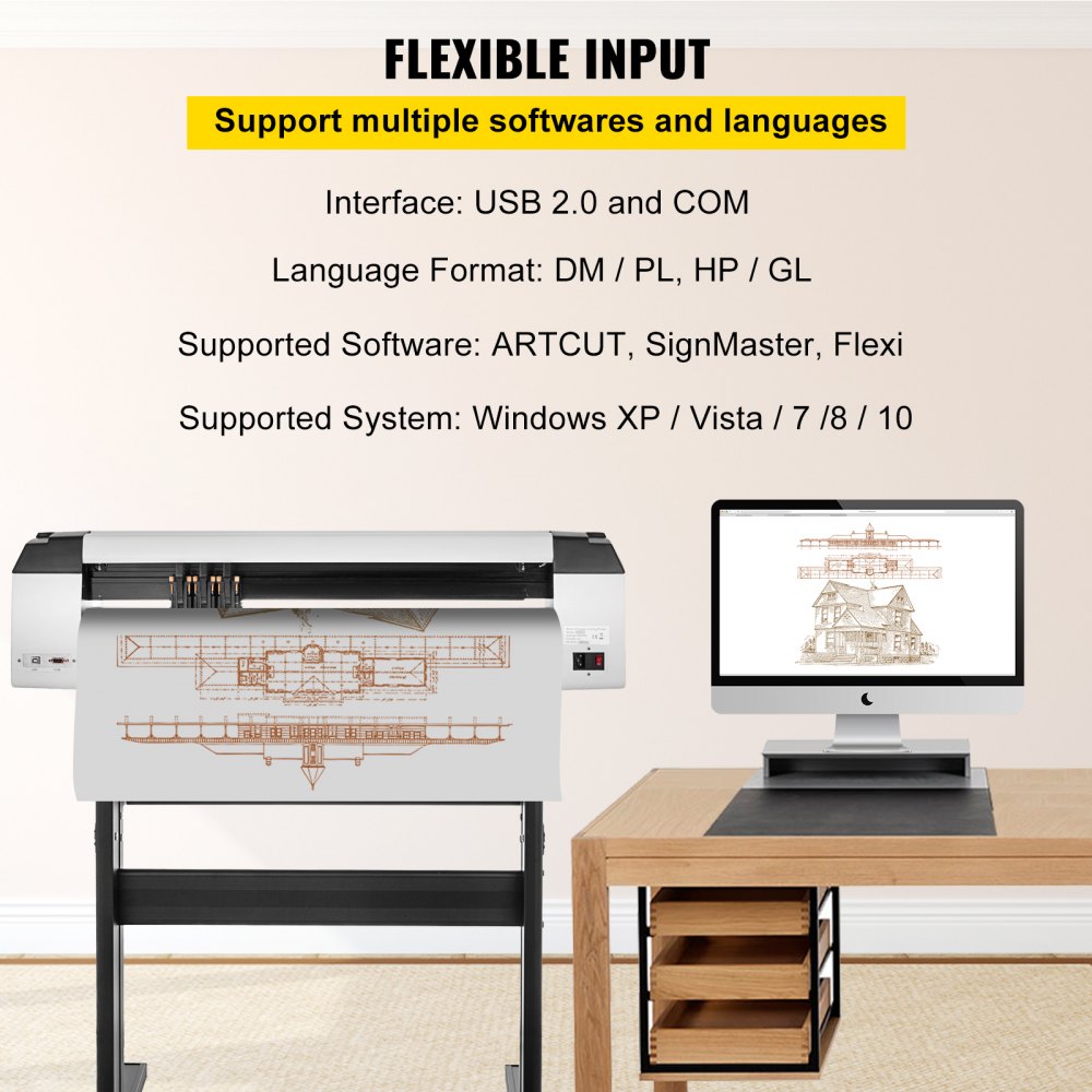VEVOR Vinyl Cutter Plotter 28" Sign Sticker Vinyl Cutting Making Signmaster Software Kit(28”)