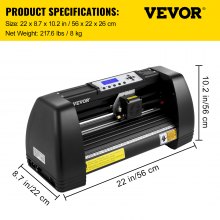 VEVOR Vinyl Cutter Machine, 14" Vinyl Plotter, LCD Display Plotter Cutter, Three Adjustable Pinch Rollers Sign Plotter Plotter, Vinyl Cutter with SignCut and Signmaster Software for Design and Cut