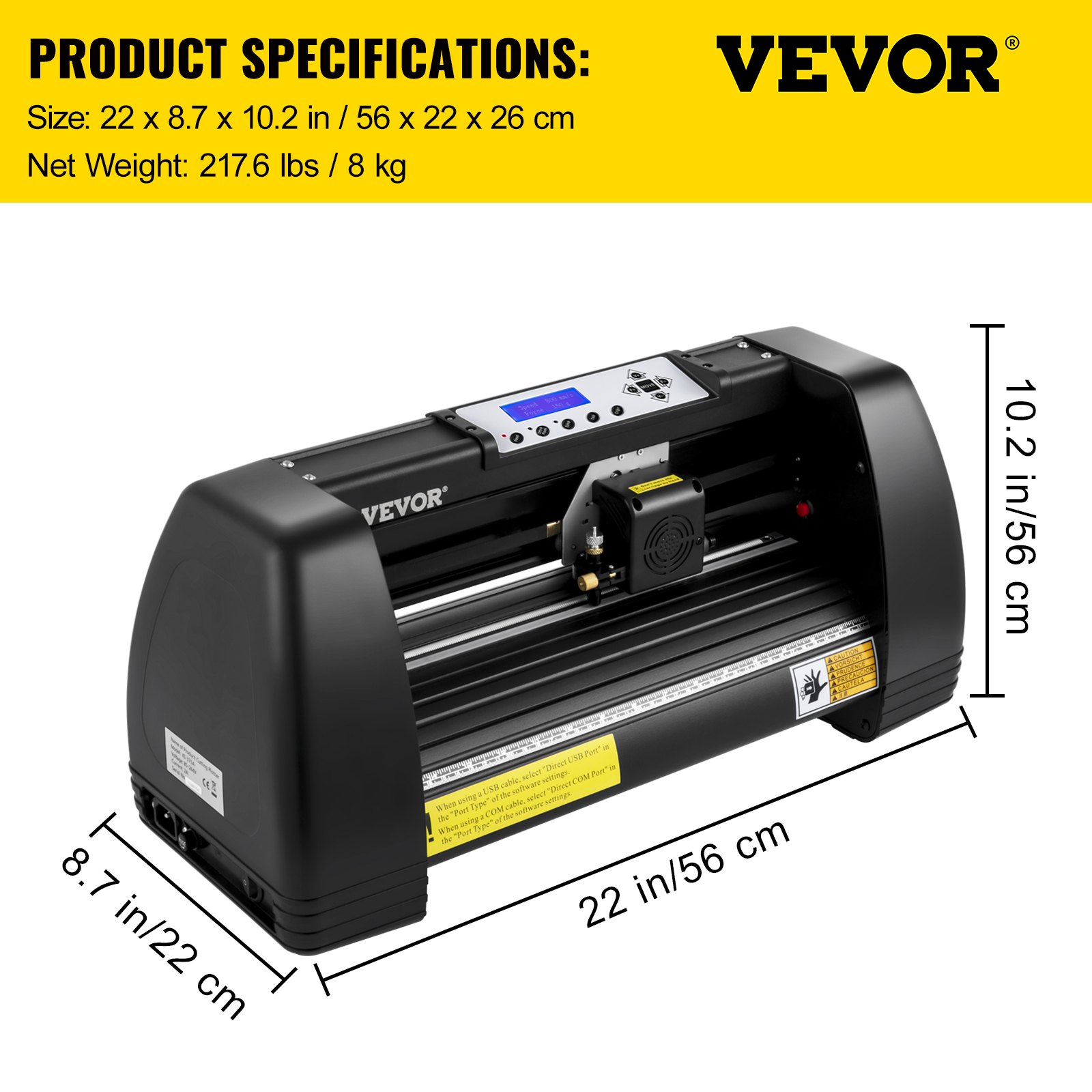 VEVOR Vinyl Cutter Machine, 14" Vinyl Plotter, LCD Display Plotter Cutter, Three Adjustable  Pinch Rollers Sign Cutting Plotter, Vinyl Cutter with SignCut and Signmaster Software for Design and Cut